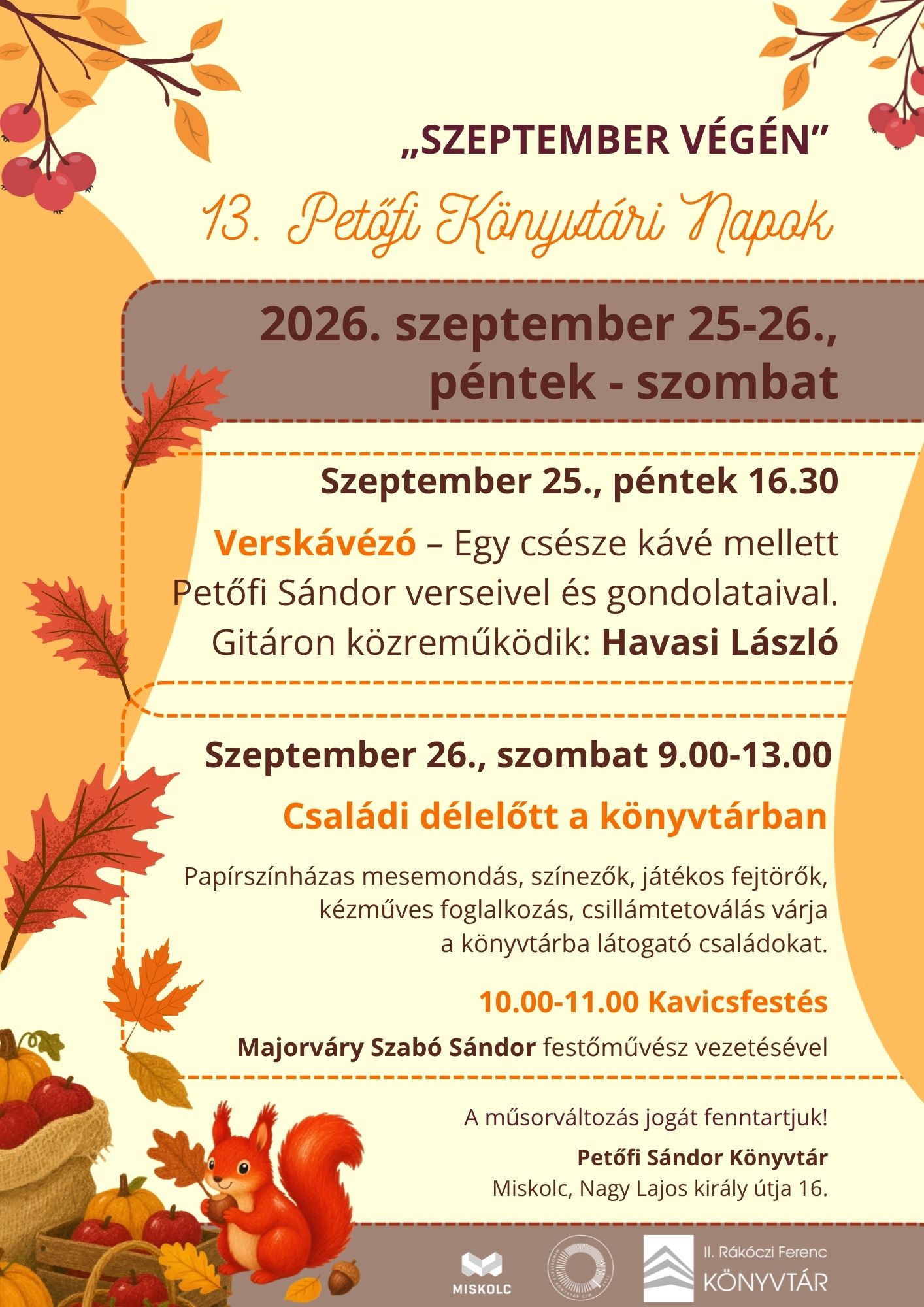 13. Petőfi K&ouml;nyvt&aacute;ri napok